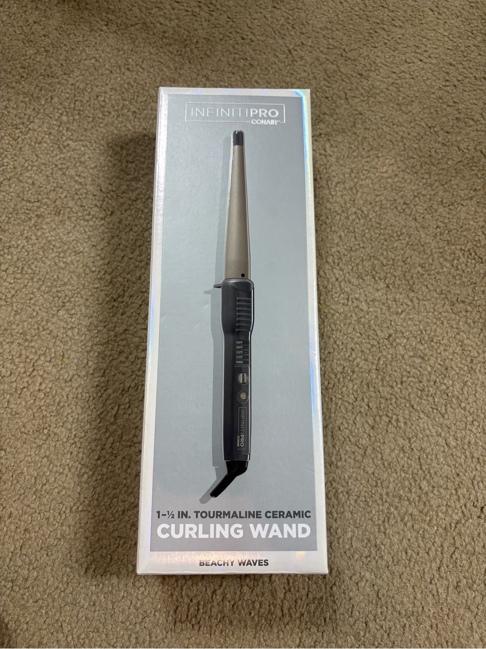 InfinitiPRO by Conair 1-1/2" Tourmaline Ceramic Curling Wand - Black/Gold